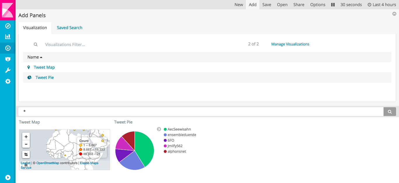 Kibana: Select Visualization