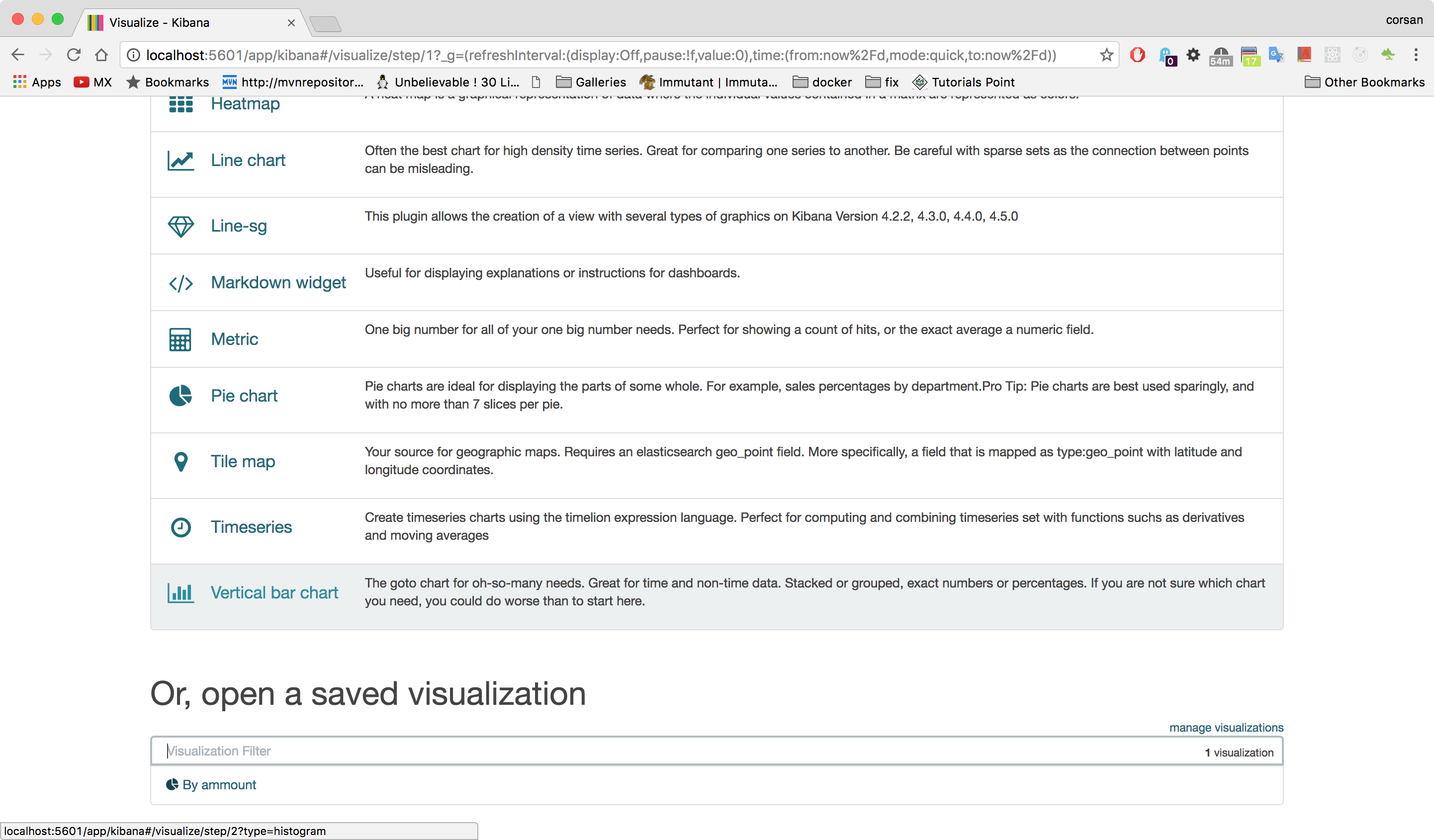 Kibana: Select Visualization